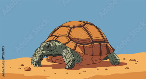 Animated turtle on sand