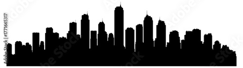 black city silhouette or panorama without background