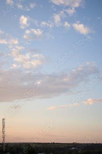Sunset sky above the horizon.