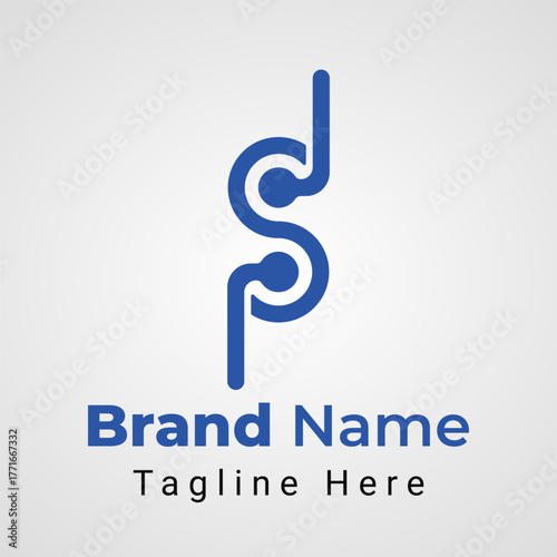Letter PSD Or DSP Logo,Elegant and simple logo of letter d and p arranged to form Letter S connection