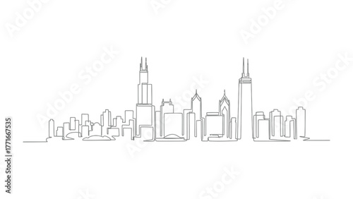 City Skyline: An artistic depiction of an urban skyline showcasing the intricate silhouettes of skyscrapers. A testament to human ambition and design.