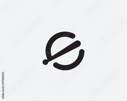 simple and modern letter C baseball logo design template elements