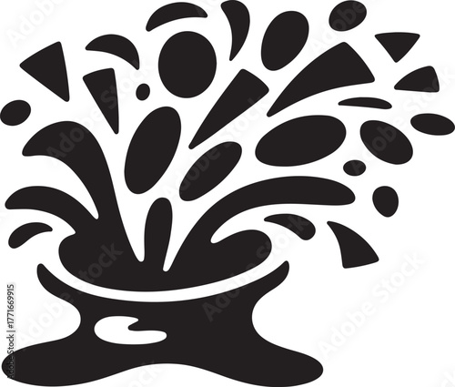 playful filled confetti swirl vector icon