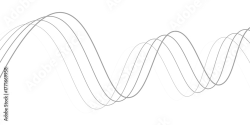 Thin line wavy abstract vector background. Curve wave seamless pattern. Line art striped graphic template.