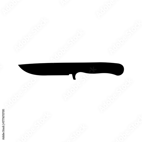 Vintage knife silhouette vector flat design on white background.