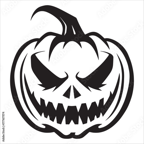 Halloween Pumpkin Face Icon Art