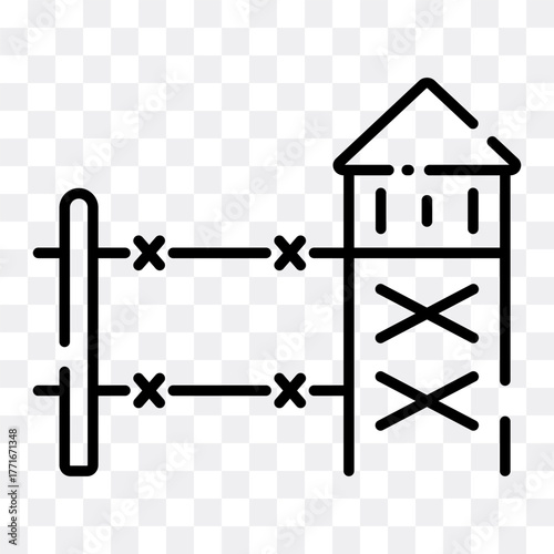 Linear style web icon, symbol of military conflicts.