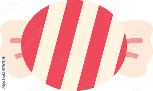 a striped wrapped round hard candy