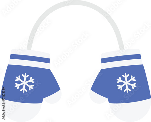 a pair of winter mittens connected by a string