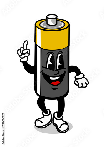 Illustration of a funny battery