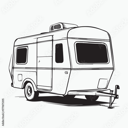 camper van on white background