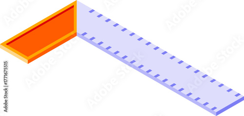 Isometric Ruler Icon A Simple Design for Measurement and Accuracy, Suitable for Various Projects
