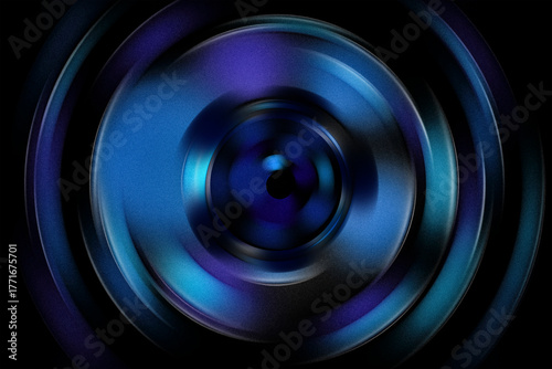 Abstract swirling blue and purple concentric circles