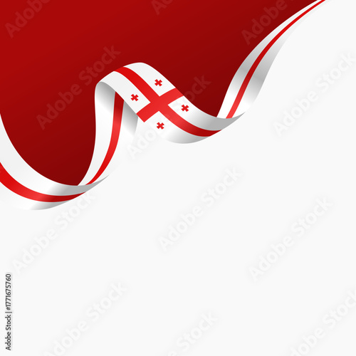 georgia flag symbol wave ribbon