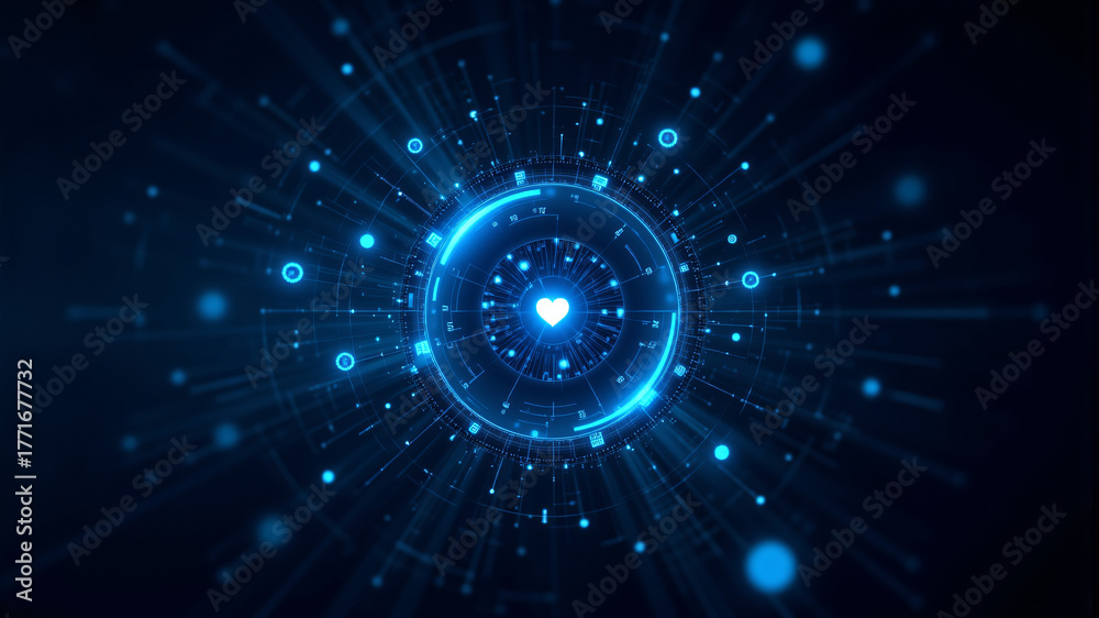 Fototapeta premium Heart of Digital Technology