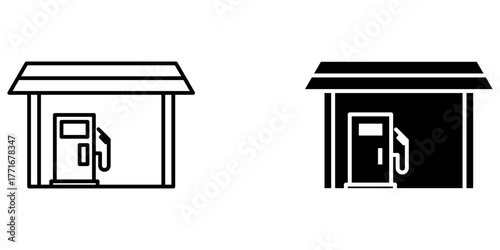  petrol station, venctor icon, petrol station