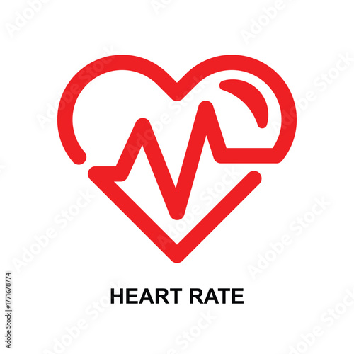 Heart rate icon. Heartbeat icon isolated on background vector illustration.