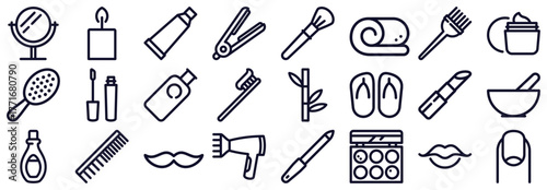 Beauty and Personal Care Icons A Collection of Essential Items