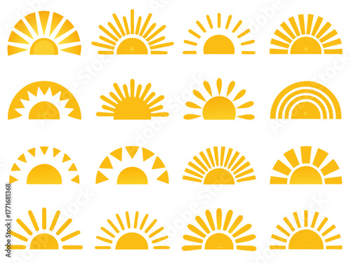 Featuring Minimalist Sunset Icons Gold Bla Beautiful Professional Photo