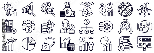Financial and Business Icons Growth, Investment, and Analysis