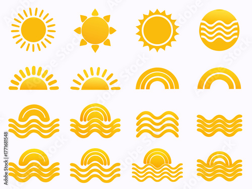 Crisp Ocean Sunrise Reflective Orange Gradien Premium Digital Asset