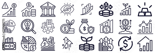 Financial Growth and Investment Icons Set