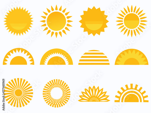 Featuring Sunset Silhouette Icons Warm Glow Sky Elegant Premium Digital Asset