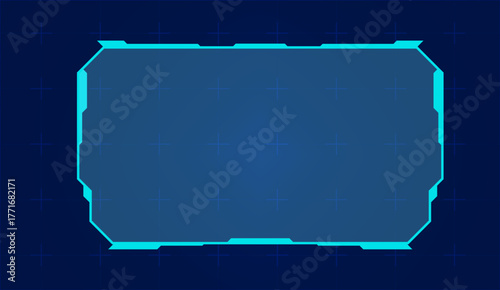 Futuristic HUD Interface Panel Vector — Blue Sci-Fi Digital Display Design