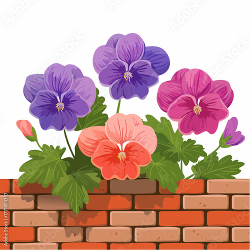 Beautiful flowerpot houseplant vector illustration concept
2