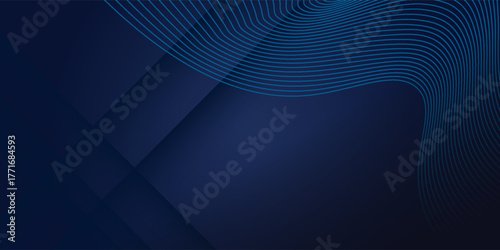 3D abstract background with paper cut shapes. Vector design layout for business presentations, flyers, posters and invitations. Blue carving art with line stripes modern shiny element