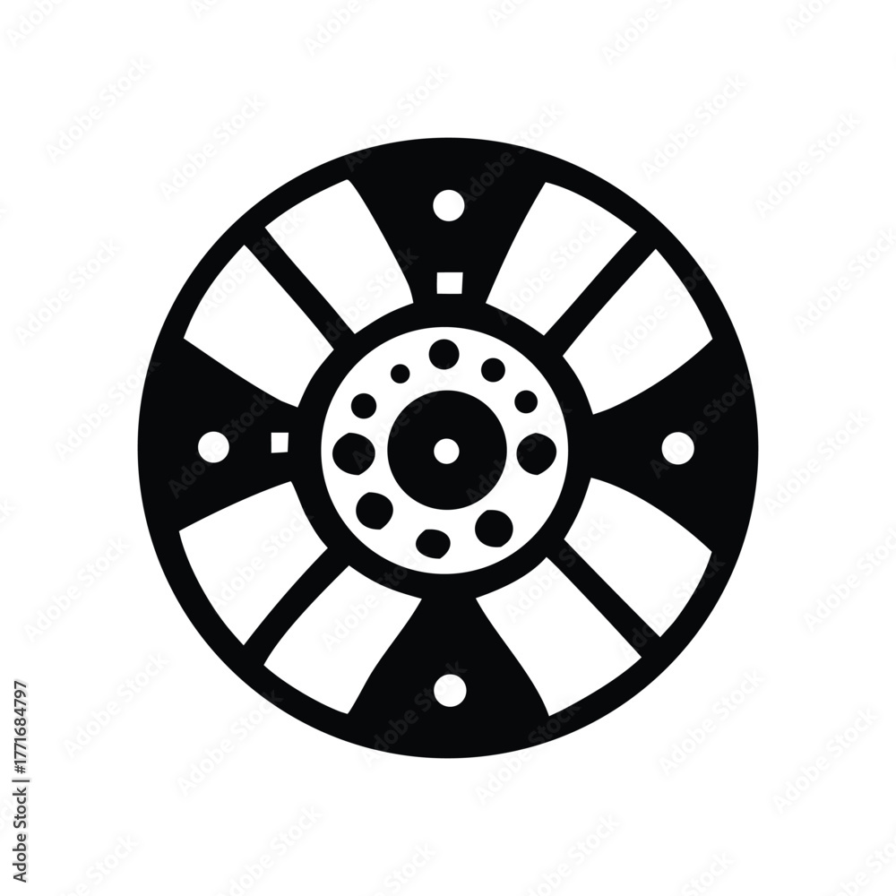 Fototapeta premium Abstract Geometric Circular Design in Black and White A Modern Vector Illustration for Various Applications