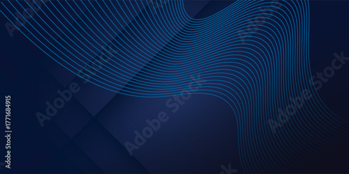 3D abstract background with paper cut shapes. Vector design layout for business presentations, flyers, posters and invitations. Blue carving art with line stripes modern shiny element