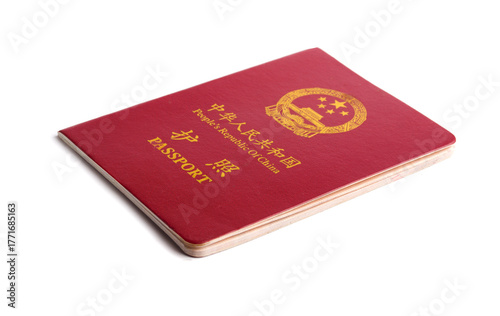 Foto Chinese passport on a white background