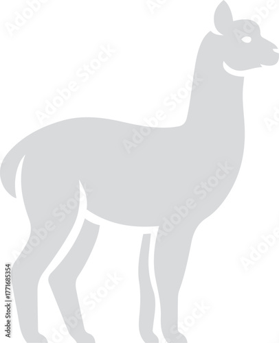 Stylized llama illustration on white background animal, Cute llama vector design for farm animal artwork