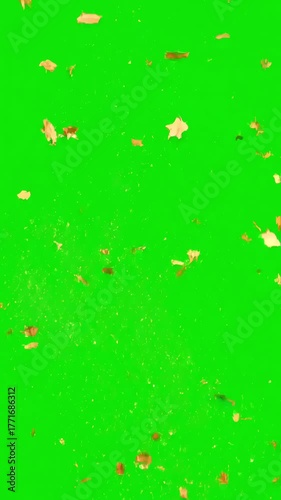 Awards & Recognition with golden confetti explosion on green screen distortion, overlay, glitch, static noise, scan lines black background, 4k animated video loop