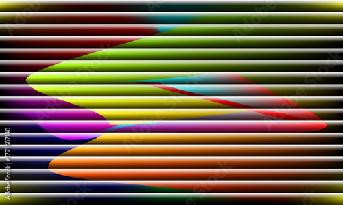 Abstract gradient background with horizontal lines and geometric shapes design