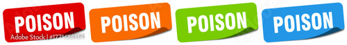 poison sticker. poison sticker set on white background