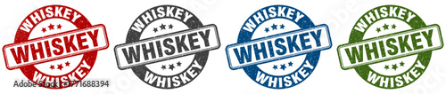whiskey stamp. whiskey round stamp set isolated on white background