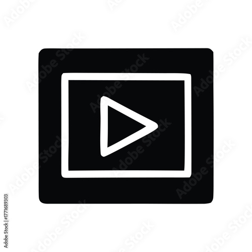 Black Square Play Button Icon - Video Playback Symbol on Dark Background. Multimedia Interface Free Download Black Square Play Button Icon - Video Playback Symbol on Dark Background. Multimedia Interface - GFXLoad