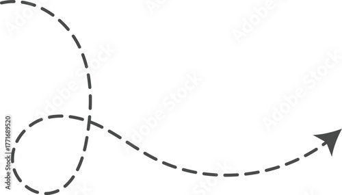 Hand drawn curve dotted line arrow. curved Dashed outline arrows set. Wavy dot line arrow collection. zigzag arrows