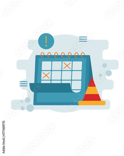 Emergency Alert Calendar Signage Illustration for Safety Awareness