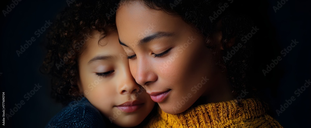 Obraz premium The mother embraces her child with deep warmth and boundless love.