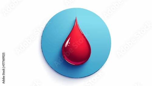 vector icon of a drop of blood inside a blue circle, symbolizing diabetes awareness (3)