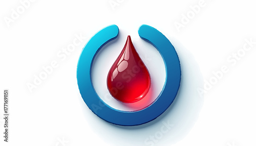 vector icon of a drop of blood inside a blue circle, symbolizing diabetes awareness (5)