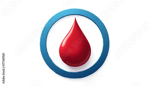 vector icon of a drop of blood inside a blue circle, symbolizing diabetes awareness (4)