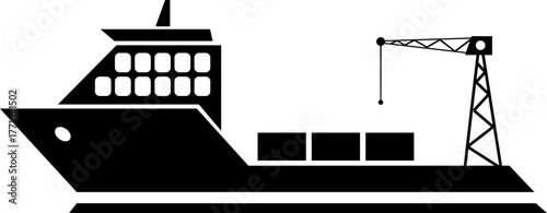 Sailboat with Double Flag Silhouette