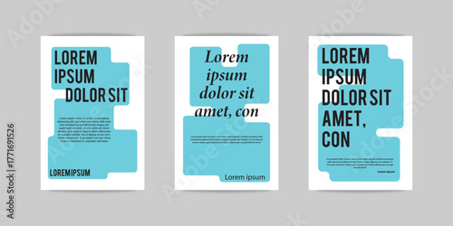 Template design with shapes for events, companies or business. Colorful squiggles lines design for poster, cover or background. Set of vector illustrations in eps 10.