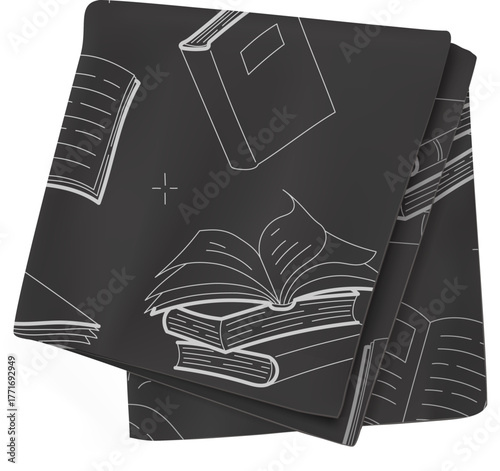 Patterned Black Towels