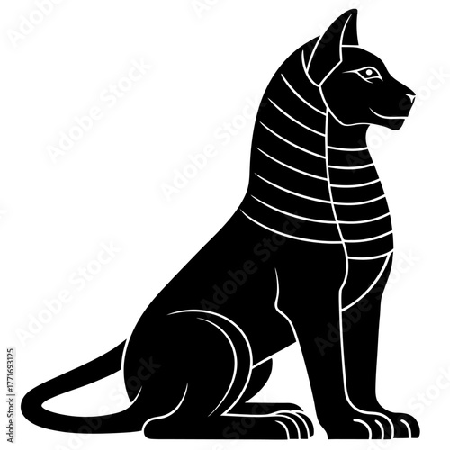 vector illustration of an Egyptian sphinx silhouette