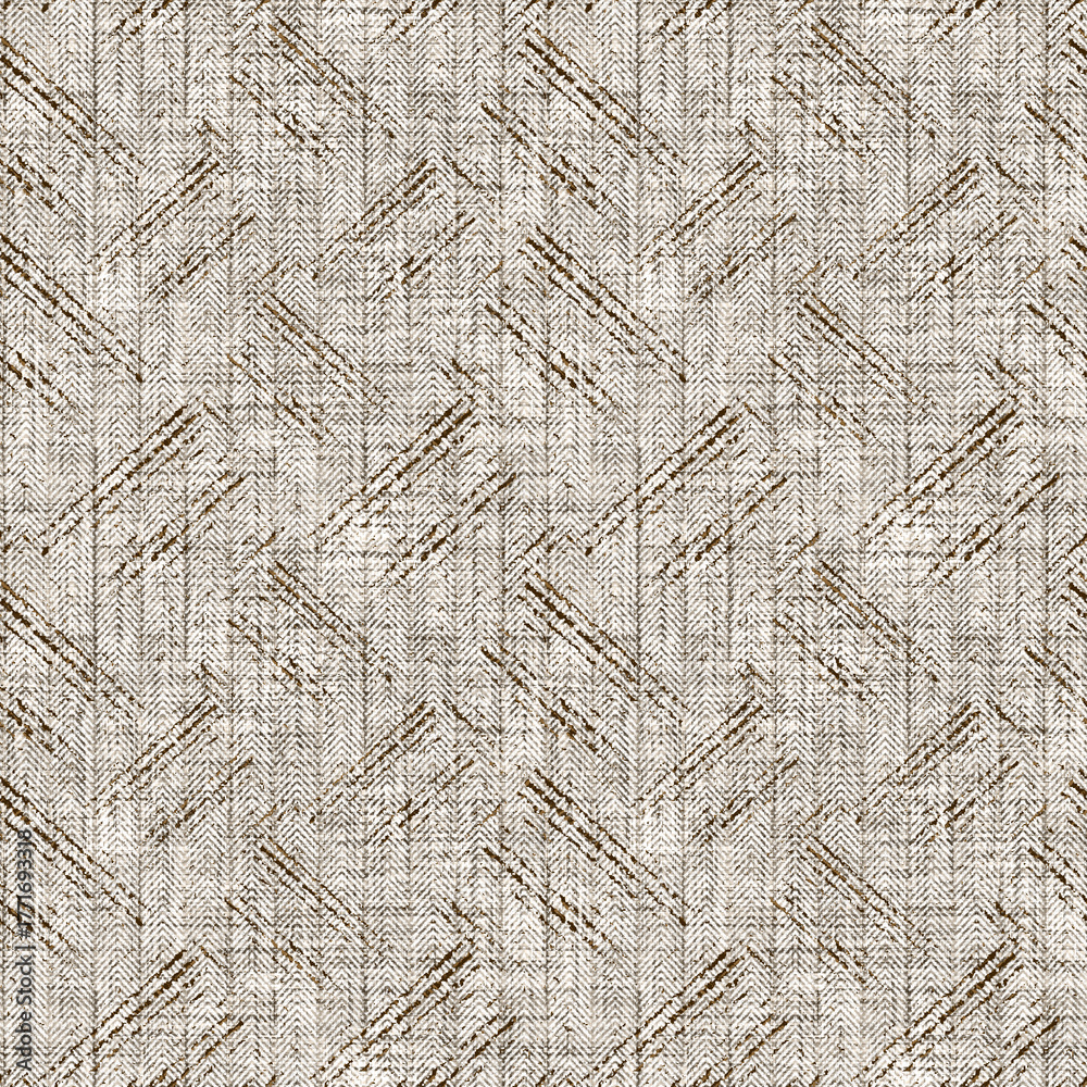 Obraz premium Seamless monochrome beige brown herringbone pattern.